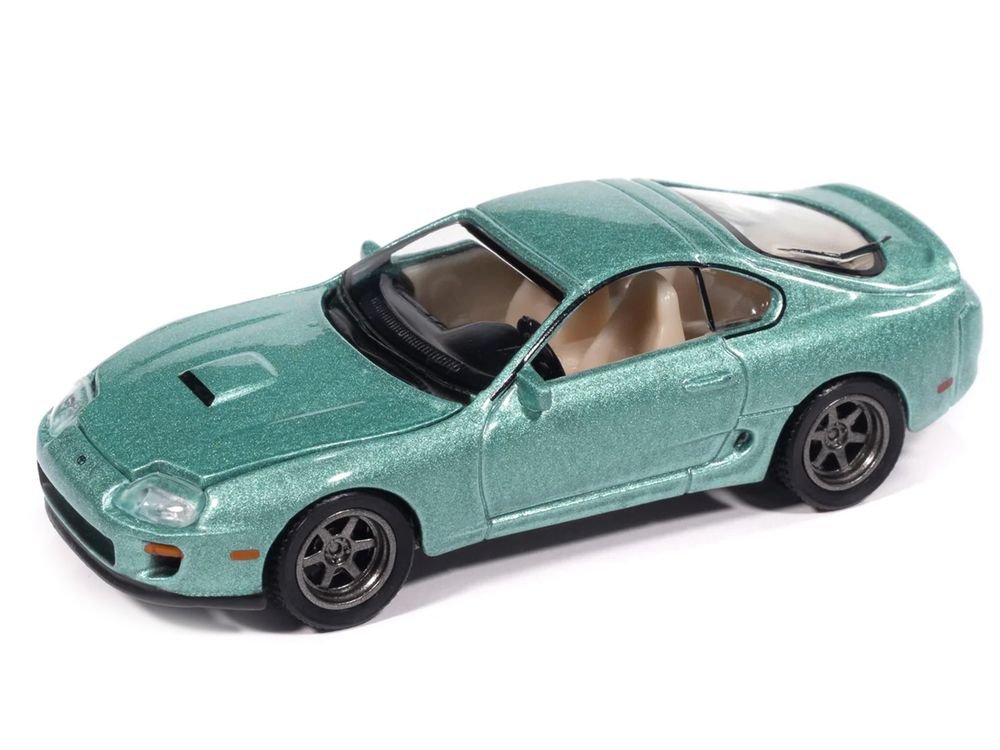 1998 Toyota Supra Caribbean Green Metallic "Modern Muscle" Series 1/64 Diecast Model Car by Auto World view 2