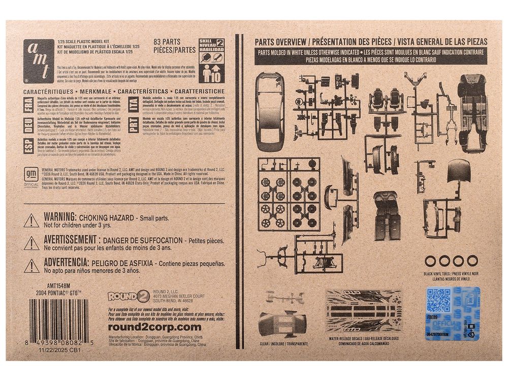 Skill 2 Model Kit 2004 Pontiac GTO 1/25 Scale Model by AMT view 4