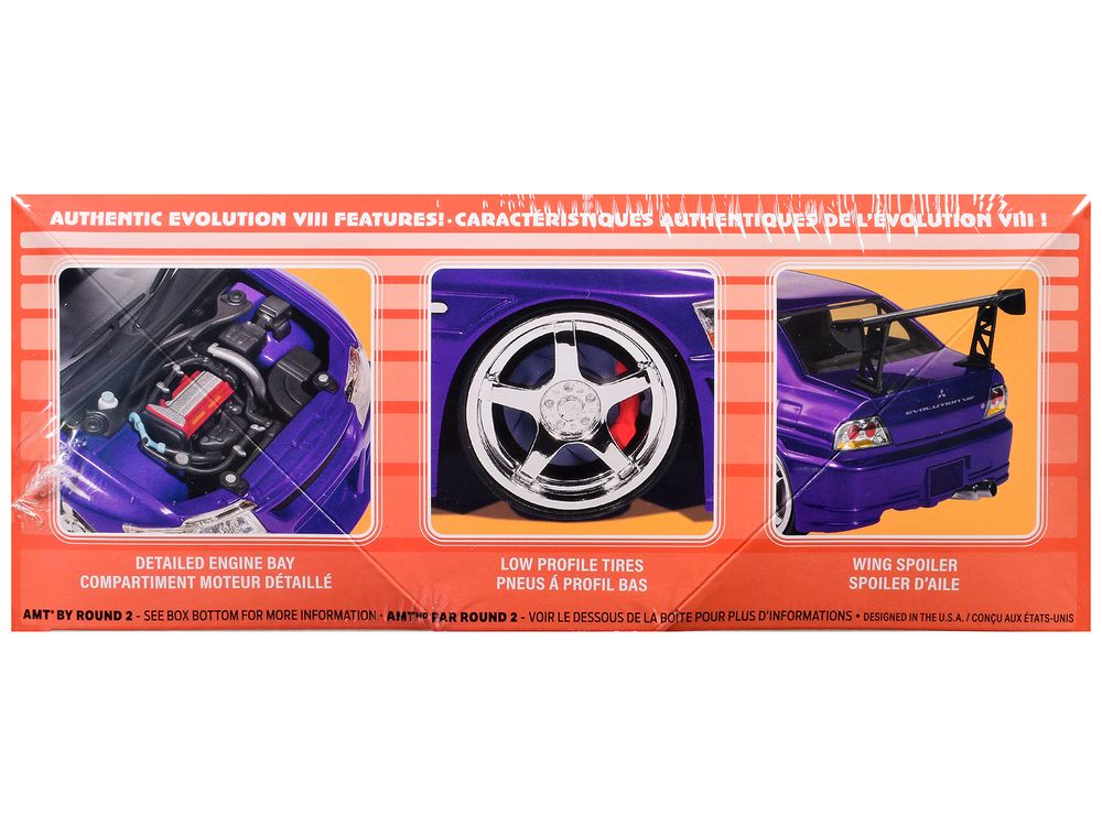 Skill 2 Model Kit 1995 Mitsubishi Lancer Evolution VIII 1/25 Scale Model by AMT view 2