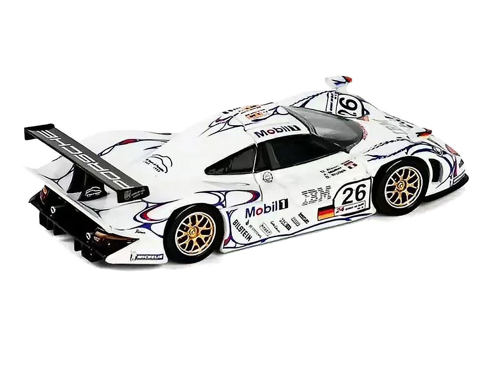 Porsche 911 GT1 #26 Allan McNish - Stephane Ortelli - Laurent Aiello "Porsche AG" Winner "24 Hours of Le Mans" (1998) 1/64 Diecast Model Car by Trends Hobby view 3