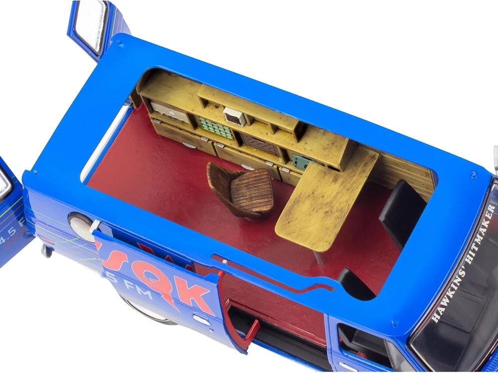 Level 3 Model Kit 1977 GMC "WSQK Squawk" Van "Stranger Things" (2016-2025) TV Series 1/25 Scale Model by Revell view 4