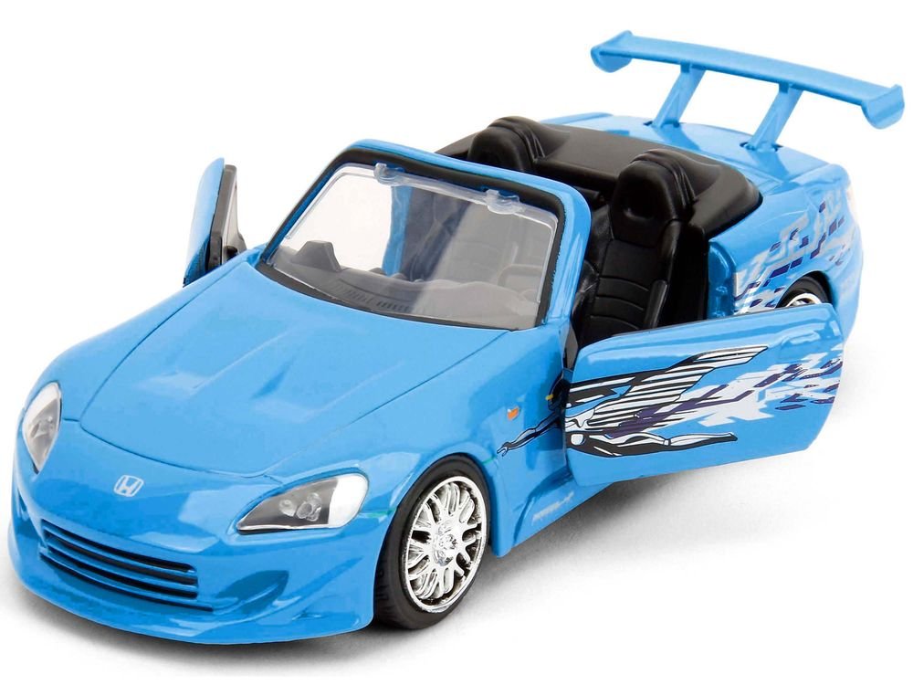 2001 Honda S2000 Convertible Blue with Graphics "Fast & Furious Remix - 25th Anniversary" Series  1/32 Diecast Model Car by Jada view 2