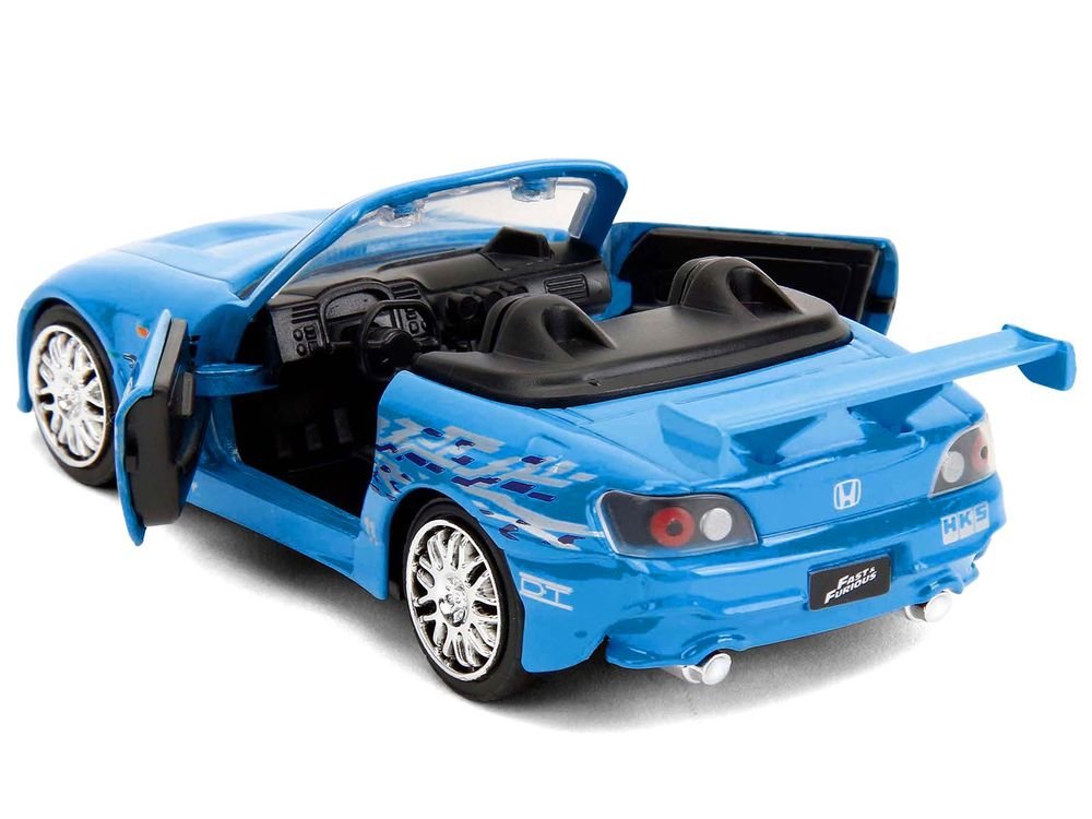 2001 Honda S2000 Convertible Blue with Graphics "Fast & Furious Remix - 25th Anniversary" Series  1/32 Diecast Model Car by Jada view 4