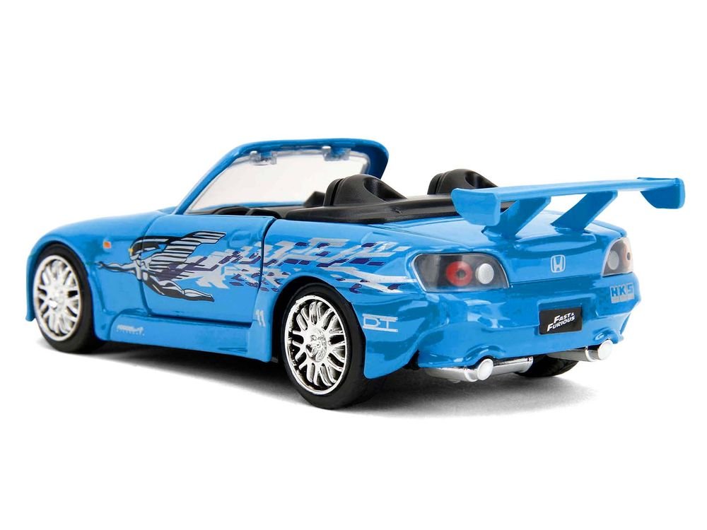 2001 Honda S2000 Convertible Blue with Graphics "Fast & Furious Remix - 25th Anniversary" Series  1/32 Diecast Model Car by Jada view 5