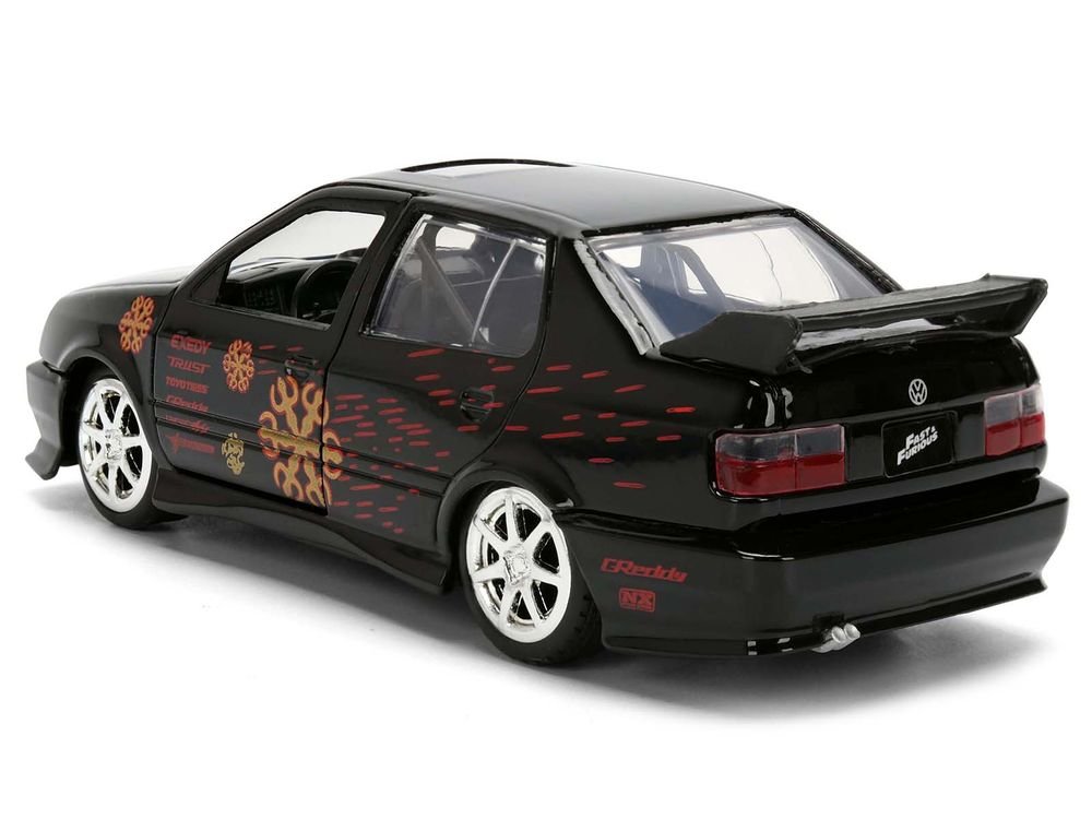 Volkswagen Jetta Black with Graphics "Fast & Furious Remix - 25th Anniversary" Series 1/32 Diecast Model Car by Jada view 5