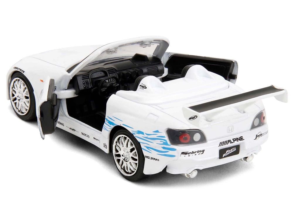 2001 Honda S2000 Convertible White with Graphics "Fast & Furious Remix - 25th Anniversary" Series 1/32 Diecast Model Car by Jada view 4