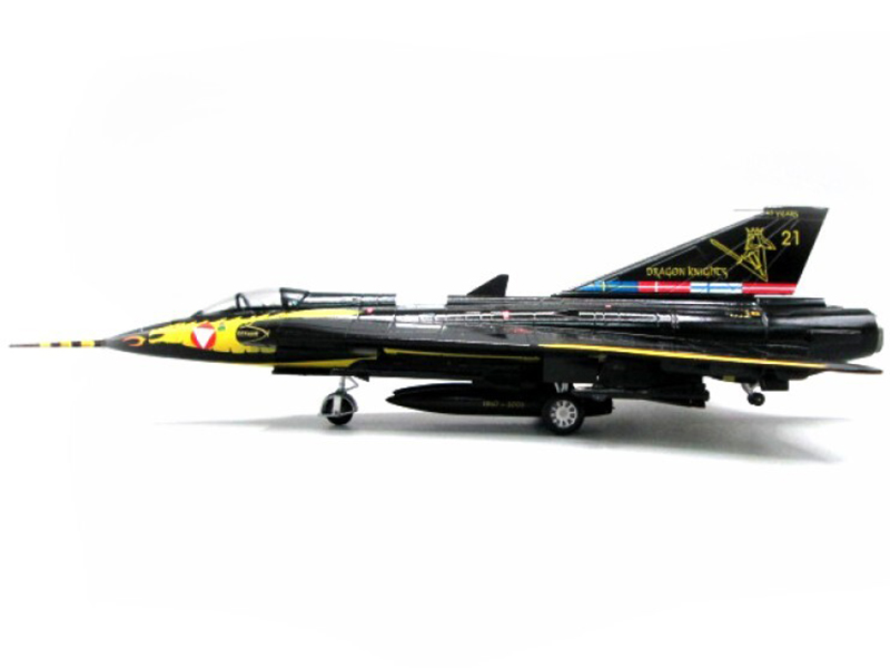 Saab Draken Fighter Aircraft "21 Draken 45th Anniversary Dragon Knights Retirement Livery" (2005) Austrian Air Force 1/72 Diecast Model Airplane by Aviation 72 view 2