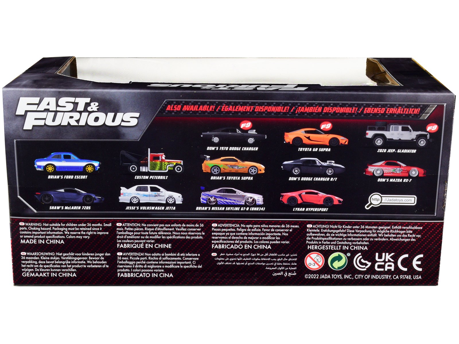 Brian's Toyota Supra Orange with Graphics "Fast & Furious" Movie 1/24 Diecast Model Car by Jada view 2