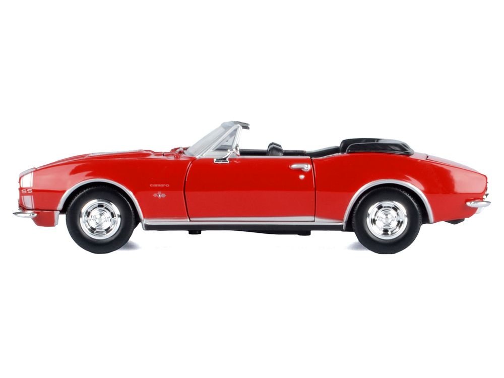 1967 Chevrolet Camaro SS Convertible Burgundy 1/24 Diecast Model Car by Motormax view 2