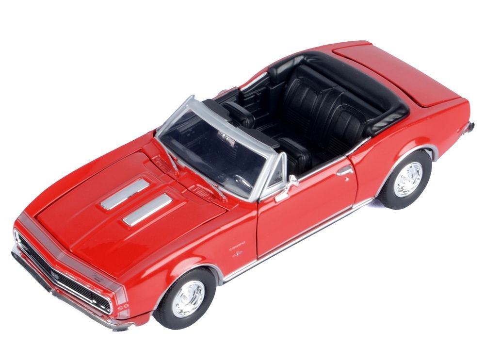 1967 Chevrolet Camaro SS Convertible Burgundy 1/24 Diecast Model Car by Motormax view 3
