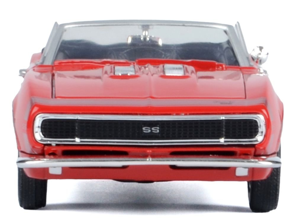 1967 Chevrolet Camaro SS Convertible Burgundy 1/24 Diecast Model Car by Motormax view 5