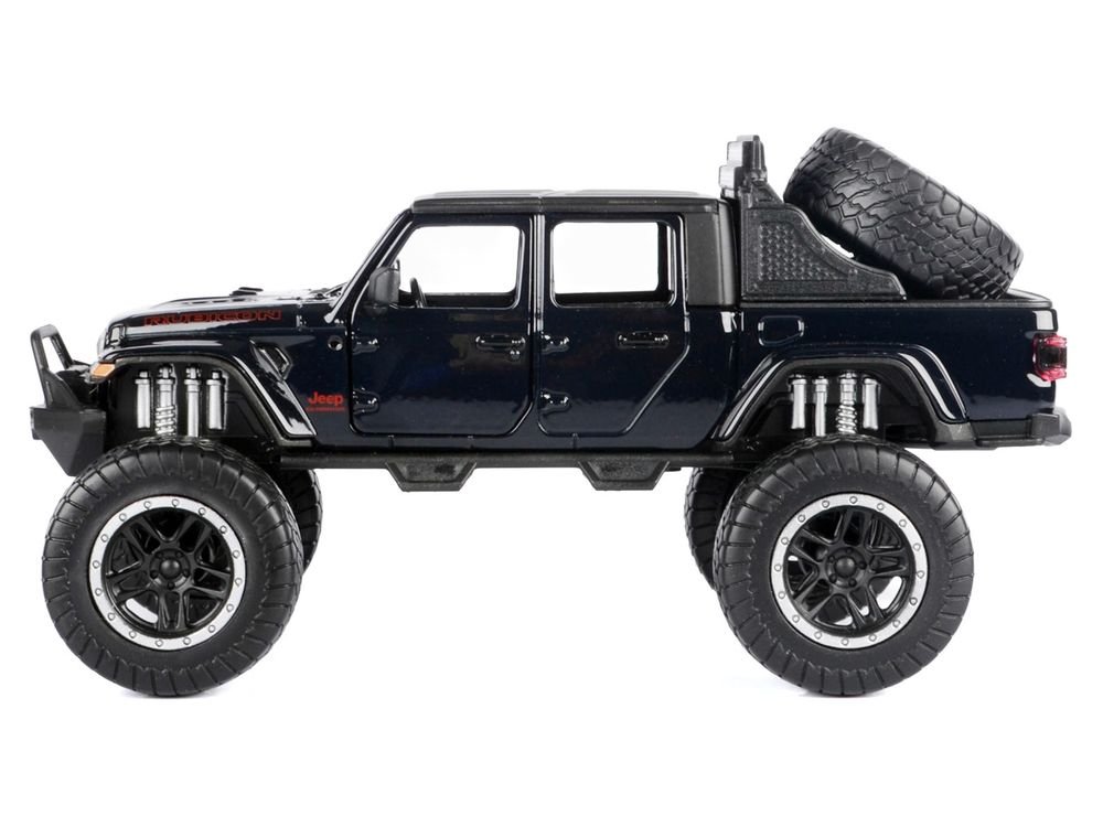 2021 Jeep Gladiator Rubicon Off-Road Pickup Truck Black with Matt Black Top "Off Road" Series 1/24-1/27 Diecast Model Car by Motormax view 2