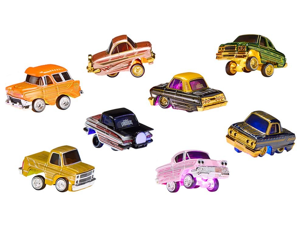 "Lowriders Show Glow" Series 2 Set of 8 Pieces Diecast Model Cars by CarTuned view 3