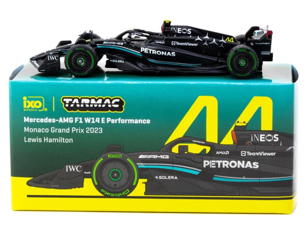 Mercedes-AMG F1 W14 E Performance #44 Lewis Hamilton Formula One F1 "Monaco GP" (2023) "Global64" Series 1/64 Diecast Model by Tarmac Works view 4