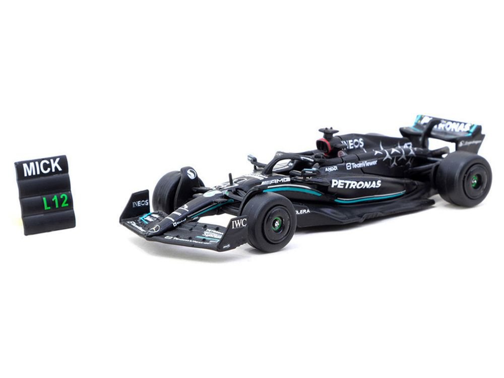 Mercedes-AMG F1 W14 E Performance #47 Mick Schumacher Formula One F1 "Spanish GP Tyre Testing" (2023) with Pit Board "Global64" Series 1/64 Diecast Model by Tarmac Works view 2