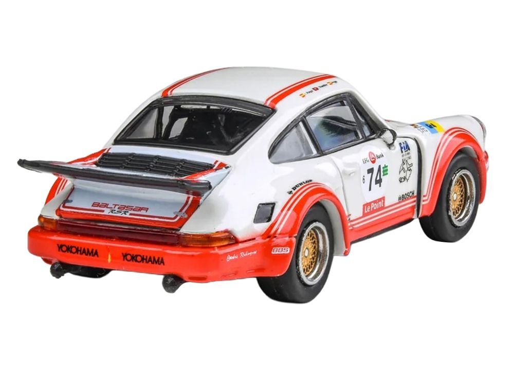 Porsche 911 Carrera RSR 3.0 #74 "Aurora Racing" White with Red Stripes 1/64 Diecast Model Car by Paragon Models view 4