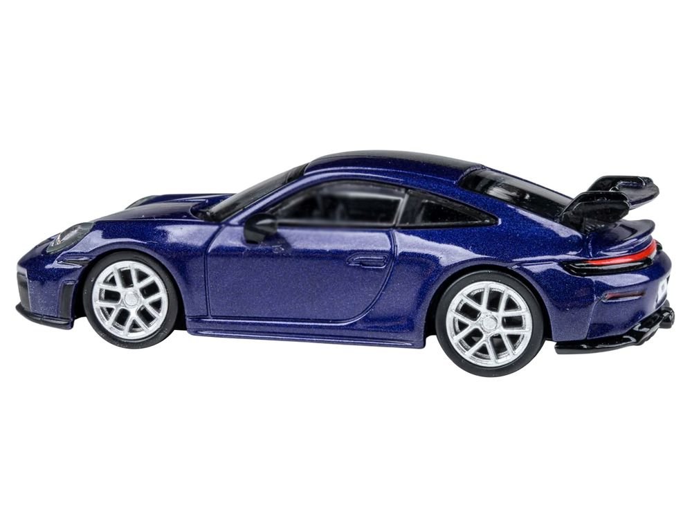 2025 Porsche 911 GT3 (992.2) Gentian Blue Metallic with Carbon Stripe 1/64 Diecast Model Car by Paragon Models view 2