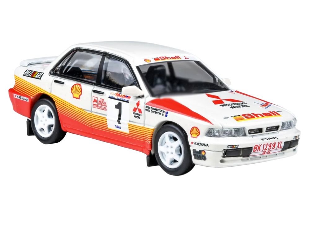 Mitsubishi Galant VR-4 RHD (Right Hand Drive) #1 Ross Dunkerton - Fred Gocentas Winner "APRC Rally Malaysia" (1991) 1/64 Diecast Model Car by Paragon Models view 2