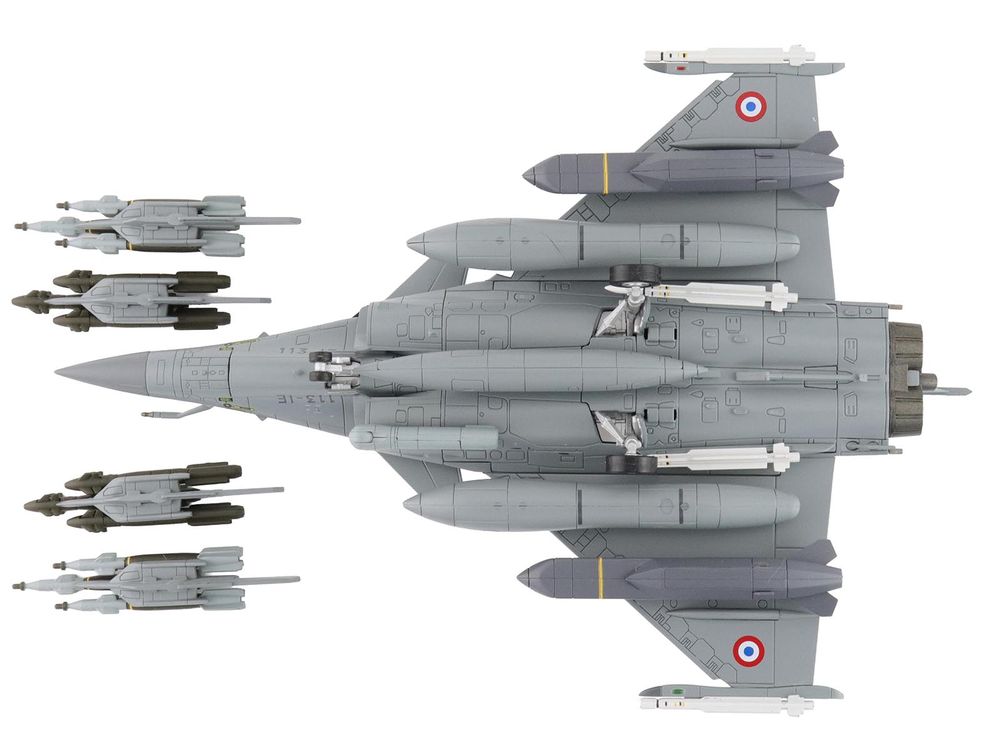 Dassault Rafale B Fighter Aircraft "113-IE/330 Libya" (2011) French Air Force "Air Power Series" 1/72 Diecast Model by Hobby Master view 5