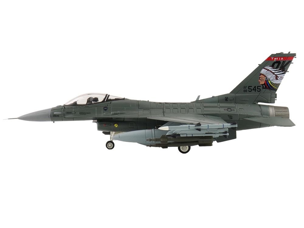 Lockheed F-16C Fighting Falcon Fighter Aircraft "88-0545 138th Fighter Wing Oklahoma Air National Guard" (2024) United States Air Force "Air Power Series" 1/72 Diecast Model by Hobby Master view 2