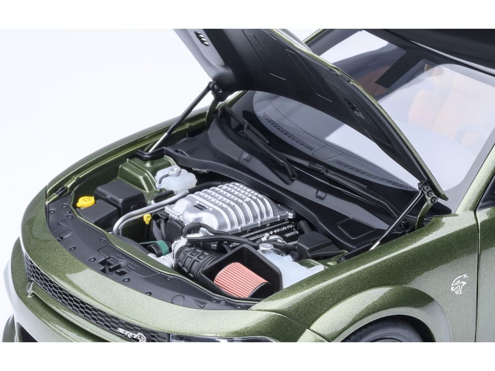 Dodge Charger SRT Hellcat Redeye F8 Green Metallic with Matt Black Top 1/18 Model Car by Autoart view 3