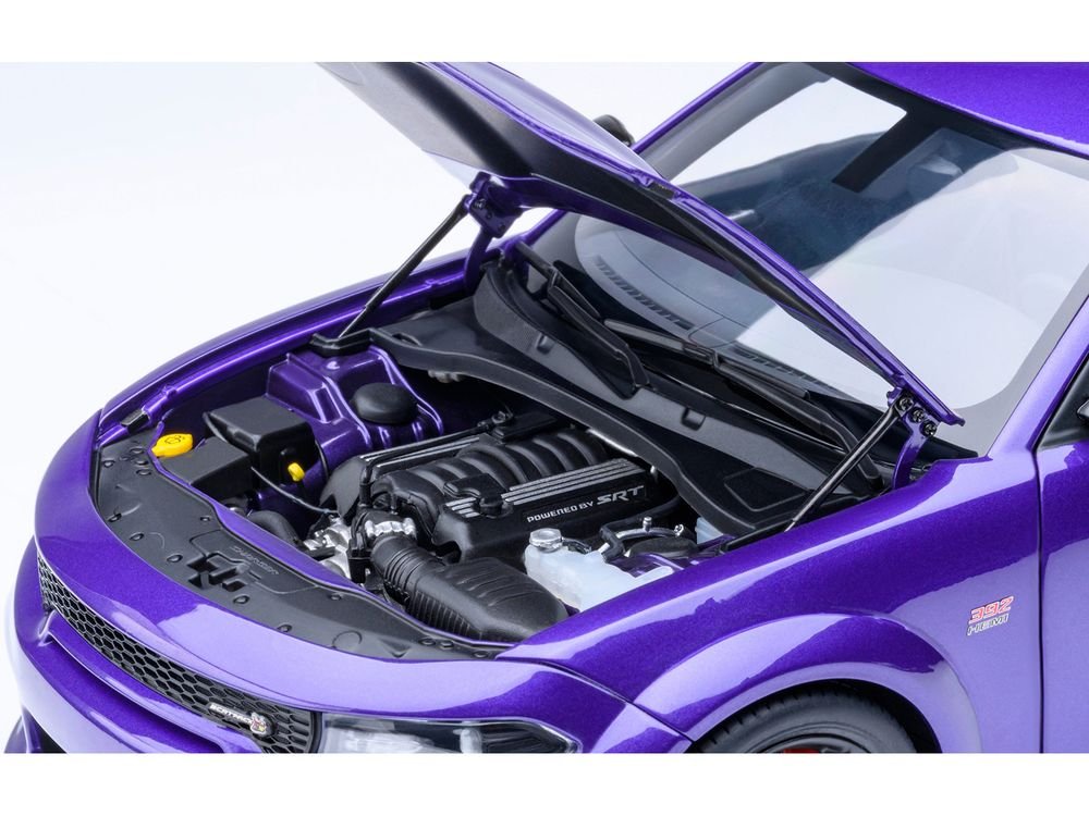 Dodge Charger Scat Pack Widebody Plum Crazy Purple Metallic 1/18 Model Car by Autoart view 3