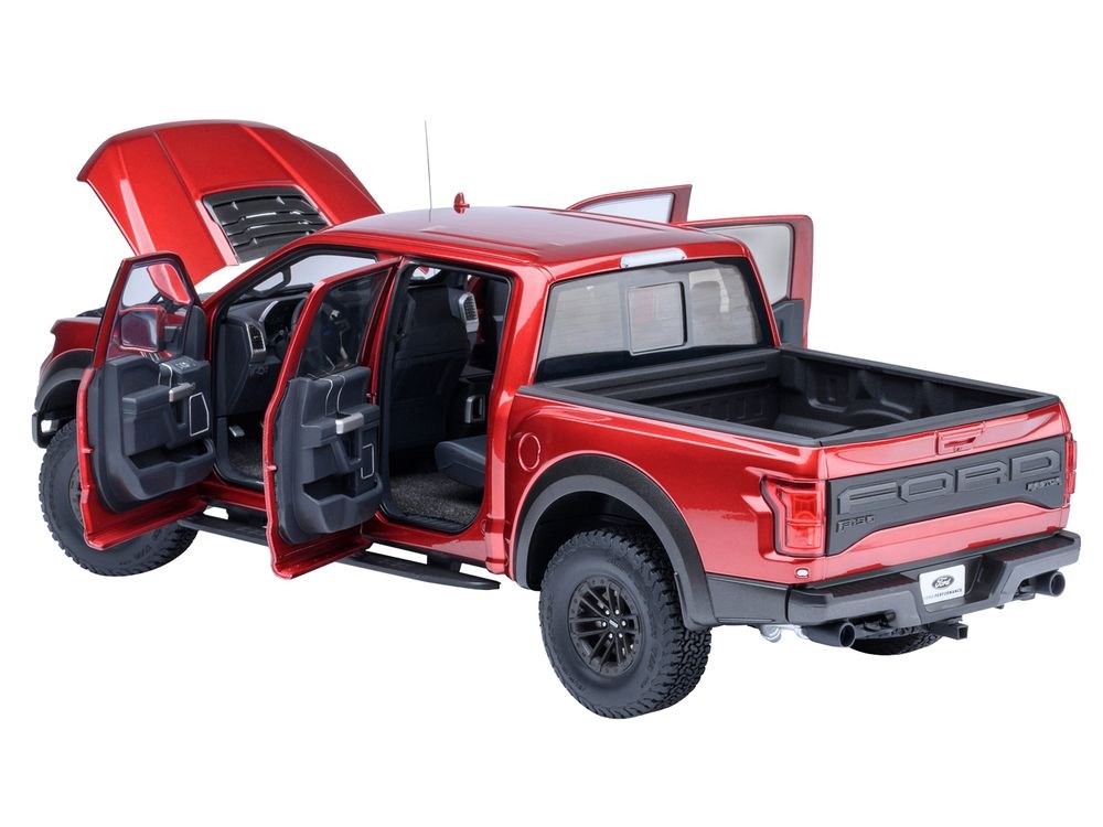 2019 Ford F-150 Raptor Pickup Truck Ruby Red Metallic 1/18 Model Car by Autoart view 2