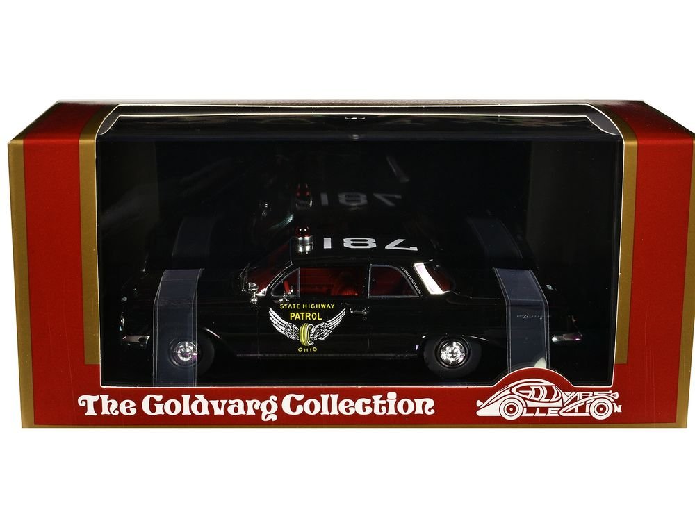 1961 Chevrolet Biscayne "Ohio State Highway Patrol" Black with Red Interior Limited Edition to 150 pieces Worldwide 1/43 Model Car by Goldvarg Collection view 3