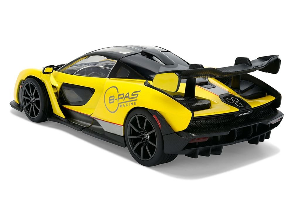 McLaren Senna "8-PAS Racing" Yellow Metallic with Black Top "Hyper-Spec" Series 1/24 Diecast Model Car by Jada view 5