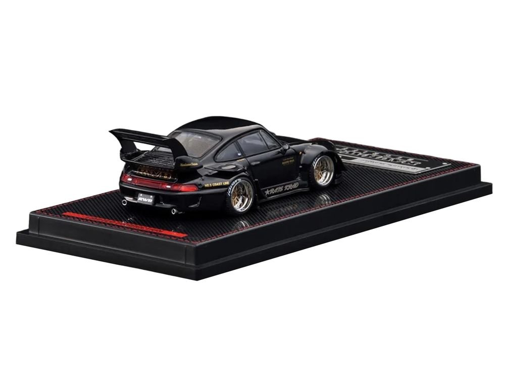 RWB 993 "Dark Star" Black 1/64 Diecast Model Car by Ignition Model view 3