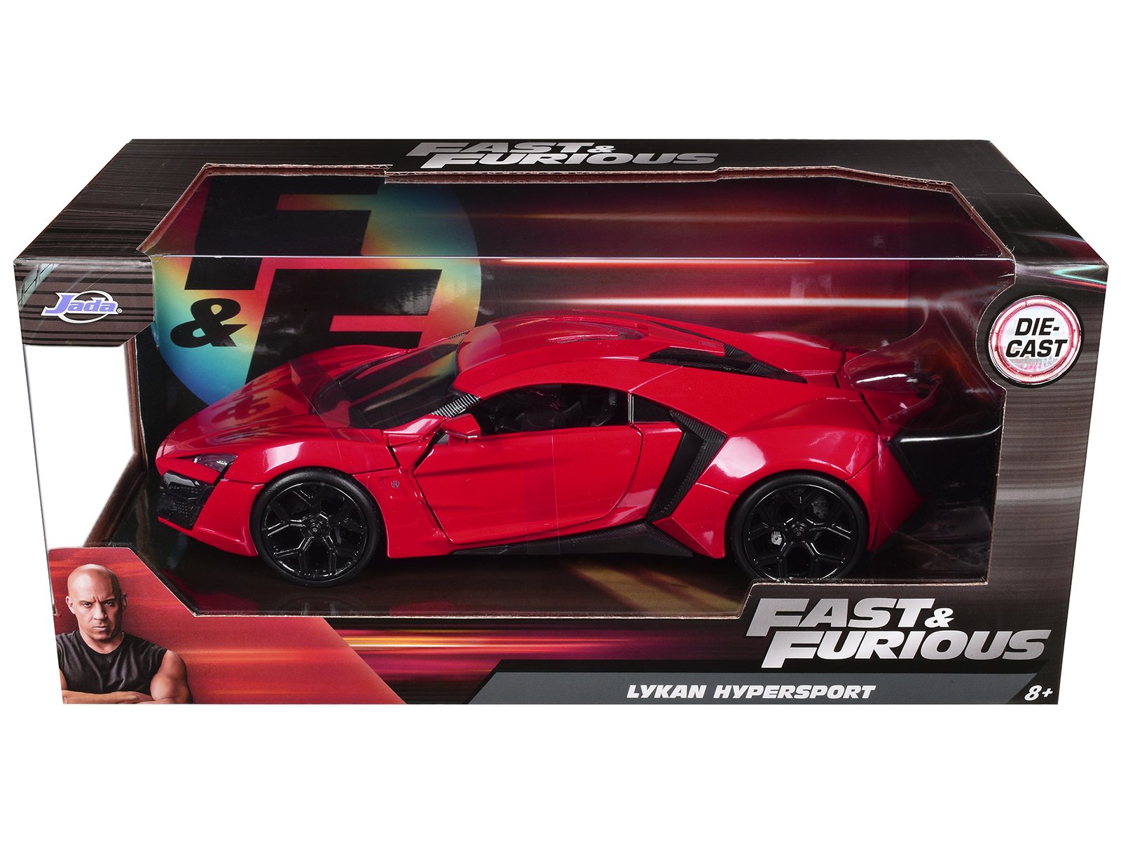 Lykan Hypersport Red "Fast & Furious 7" (2015) Movie 1/24 Diecast Model Car by Jada view 3