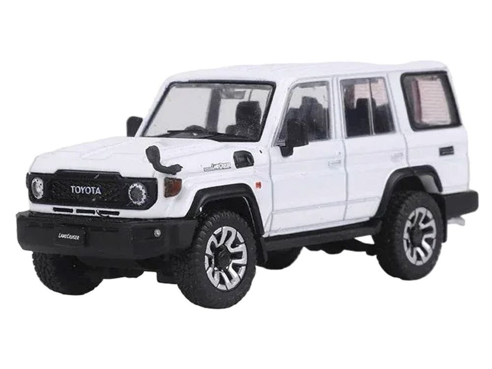 Toyota Land Cruiser (J76) RHD (Right Hand Drive) White 1/64 Diecast Model Car by GCD view 2