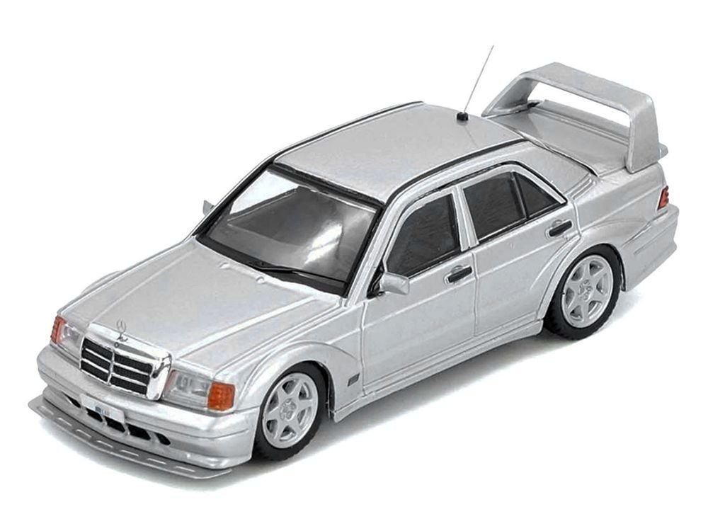 Mercedes-Benz 190E 2.5-16 Evolution II Silver Metallic 1/64 Diecast Model Car by Inno Models view 2