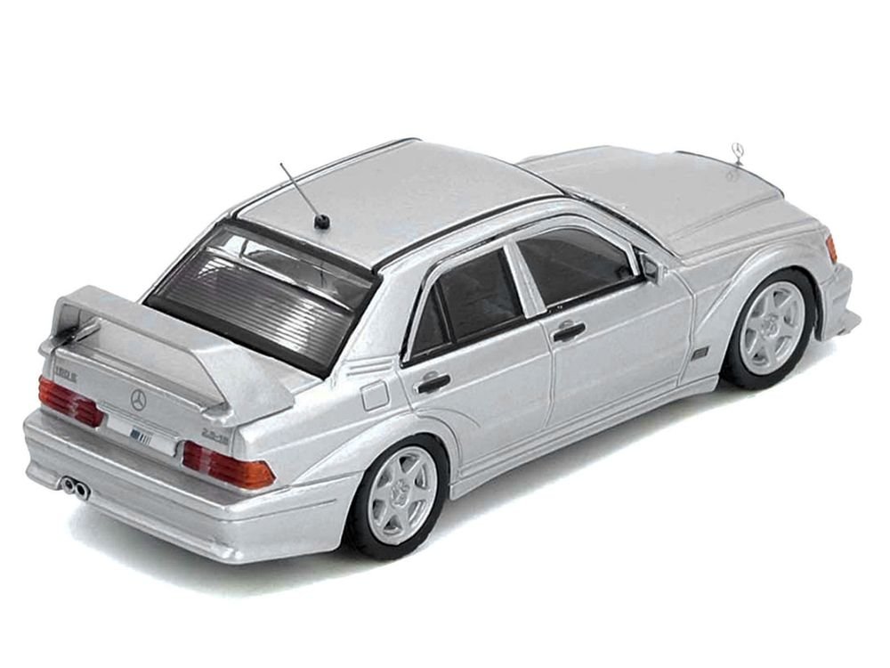 Mercedes-Benz 190E 2.5-16 Evolution II Silver Metallic 1/64 Diecast Model Car by Inno Models view 3
