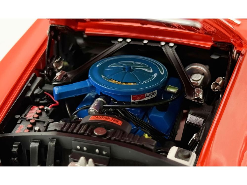 1969 Ford Mustang Limited Edition 600 Flower Power Red Limited Edition to 300 pieces Worldwide 1/18 Diecast Model Car by ACME view 2