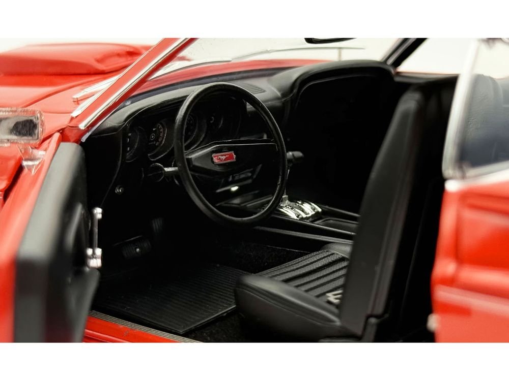 1969 Ford Mustang Limited Edition 600 Flower Power Red Limited Edition to 300 pieces Worldwide 1/18 Diecast Model Car by ACME view 3