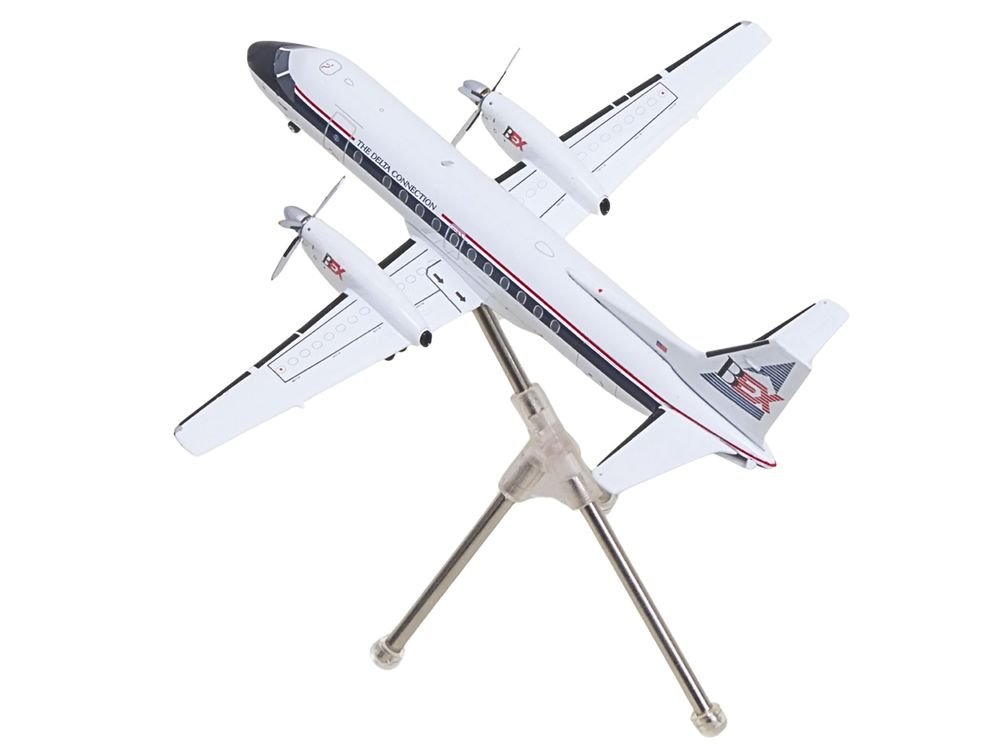 Saab 340A Commercial Aircraft "Delta Connection - Business Express Airlines" (N749BA) White with Dark Blue and Red Stripes "Gemini 200" Series 1/200 Diecast Model by GeminiJets view 3