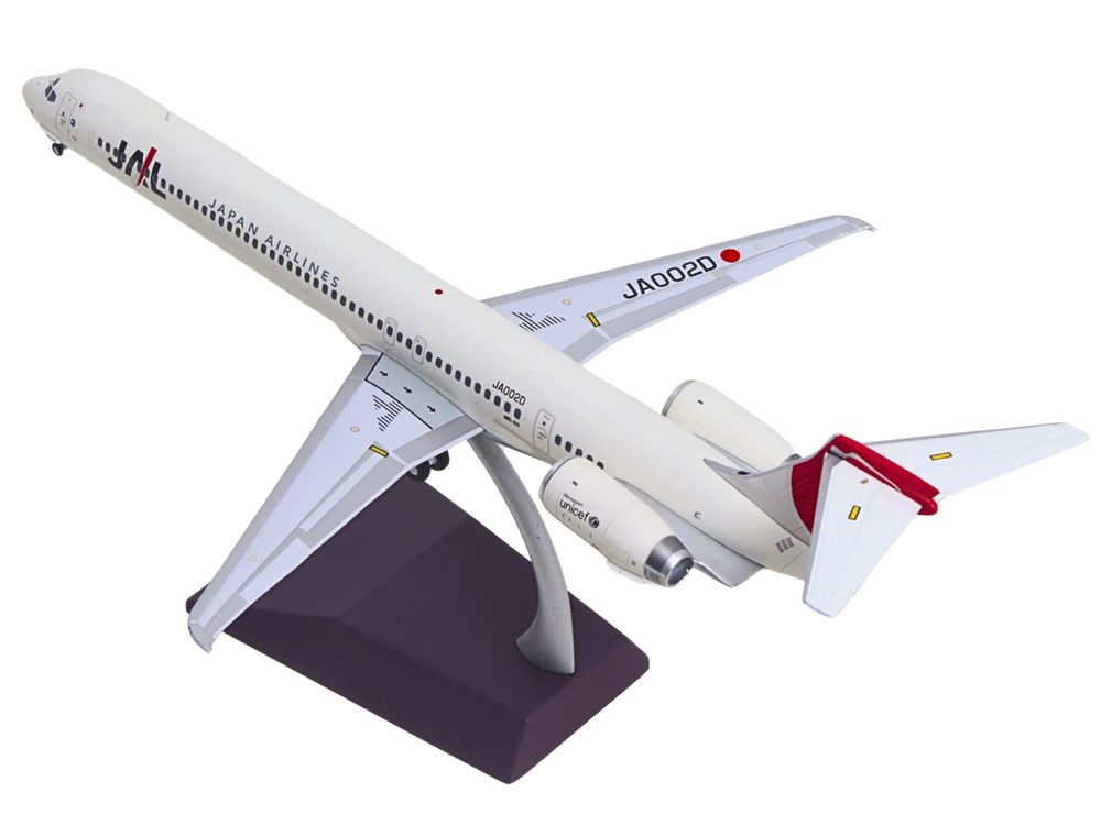 McDonnell Douglas MD-90 Commercial Aircraft "Japan Airlines" (JA002D) White with Red Tail "Gemini 200" Series 1/200 Diecast Model by GeminiJets view 3