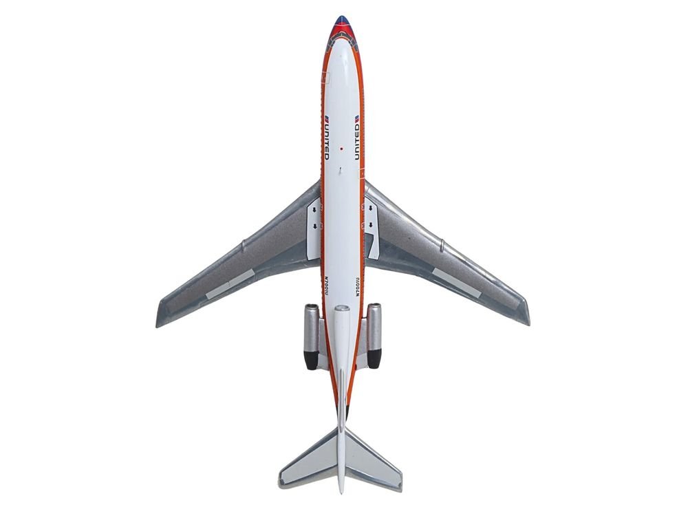 Boeing 727-100 Commercial Aircraft "United Airlines - Saul Bass Livery" (N7001U) White with Stripes 1/400 Diecast Model by GeminiJets view 5