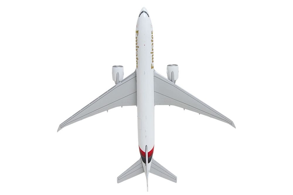 Boeing 777F Commercial Aircraft "Emirates SkyCargo" (A6-EFV) White with Striped Tail 1/400 Diecast Model by GeminiJets view 5