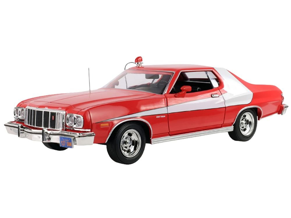 1976 Ford Gran Torino Red with White Graphics "Hollywood Greatest Hits" Series 1/24 Diecast Model Car by Greenlight view 2