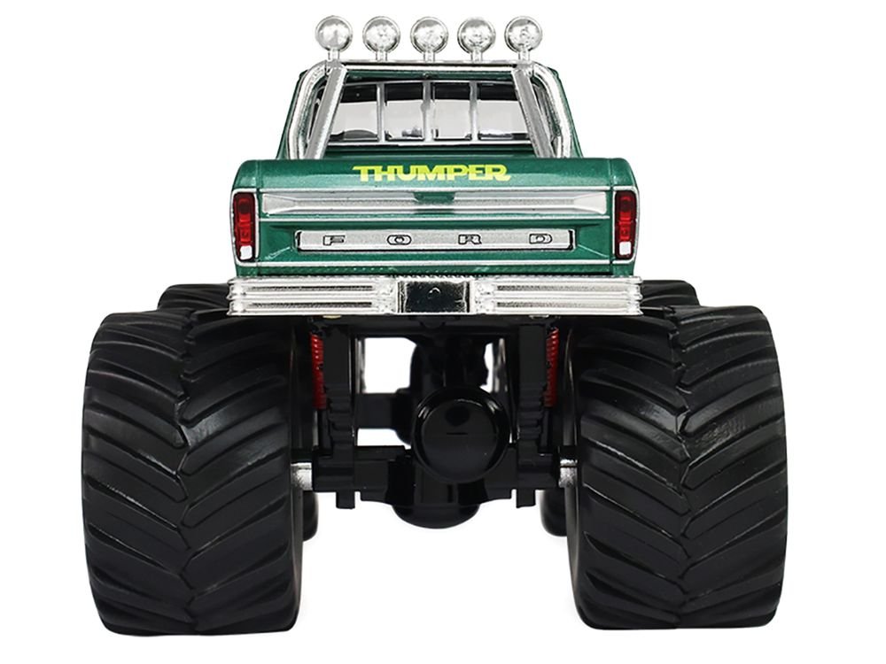 1975 Ford F-250 Monster Truck with 66-Inch Tires "Thumper" Green Metallic "Kings of Crunch" Series 1/43 Diecast Model Car by Greenlight view 5