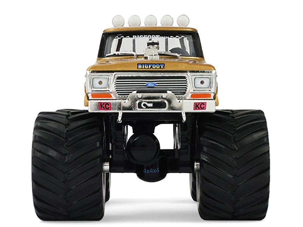 1979 Ford F-250 Monster Truck "Bigfoot #1 50th Anniversary" Gold Metallic "Kings of Crunch" Series 1/43 Diecast Model Car by Greenlight view 4