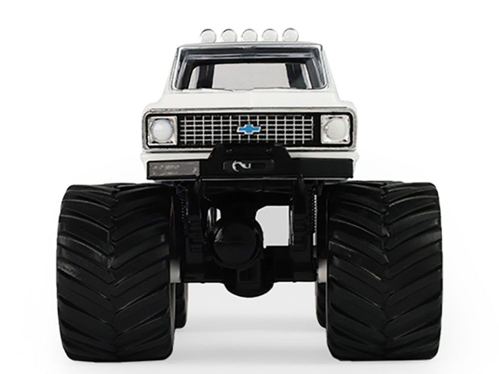 1972 Chevrolet K-10 Monster Truck "Chevron 150th Anniversary" White and Blue Metallic "Kings of Crunch" Series 1/43 Diecast Model Car by Greenlight view 4
