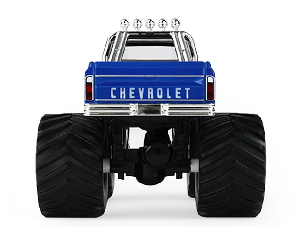 1972 Chevrolet K-10 Monster Truck "Chevron 150th Anniversary" White and Blue Metallic "Kings of Crunch" Series 1/43 Diecast Model Car by Greenlight view 5