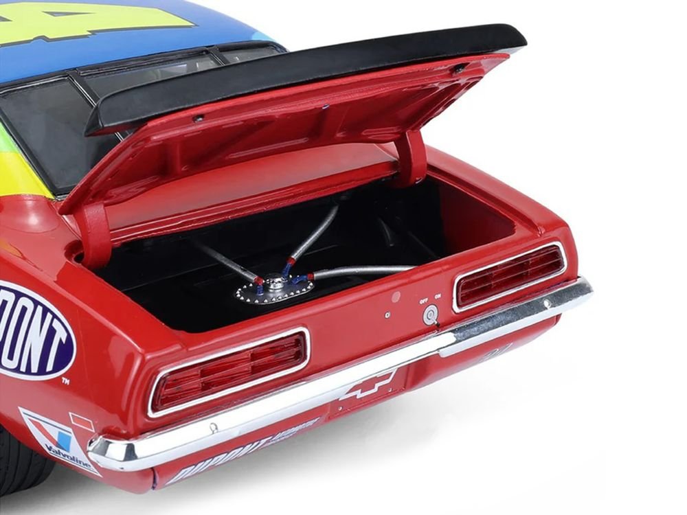 1969 Chevrolet Camaro #24 Jeff Gordon "Hendrick Motorsports First Win Tribute" Blue and Red with Rainbow Stripes 1/18 Diecast Model Car by Highway 61 view 5