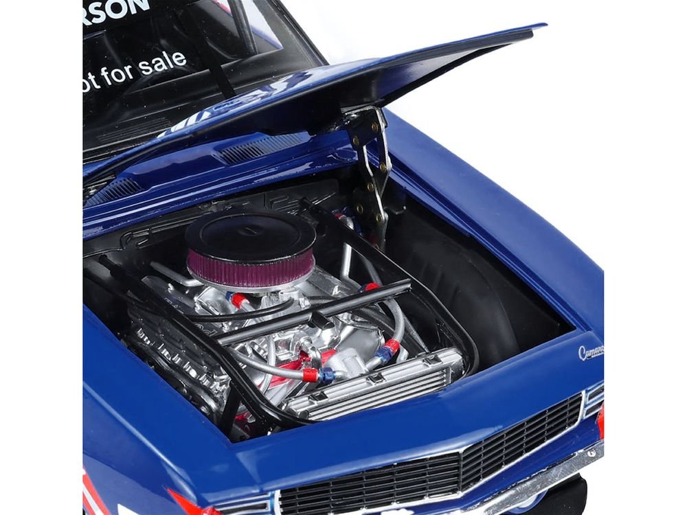 1969 Chevrolet Camaro #5 Kyle Larson "Hendrick Motorsports First Win Tribute" Blue and White with Graphics 1/18 Diecast Model Car by Highway 61 view 3