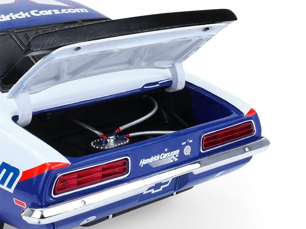 1969 Chevrolet Camaro #5 Kyle Larson "Hendrick Motorsports First Win Tribute" Blue and White with Graphics 1/18 Diecast Model Car by Highway 61 view 5
