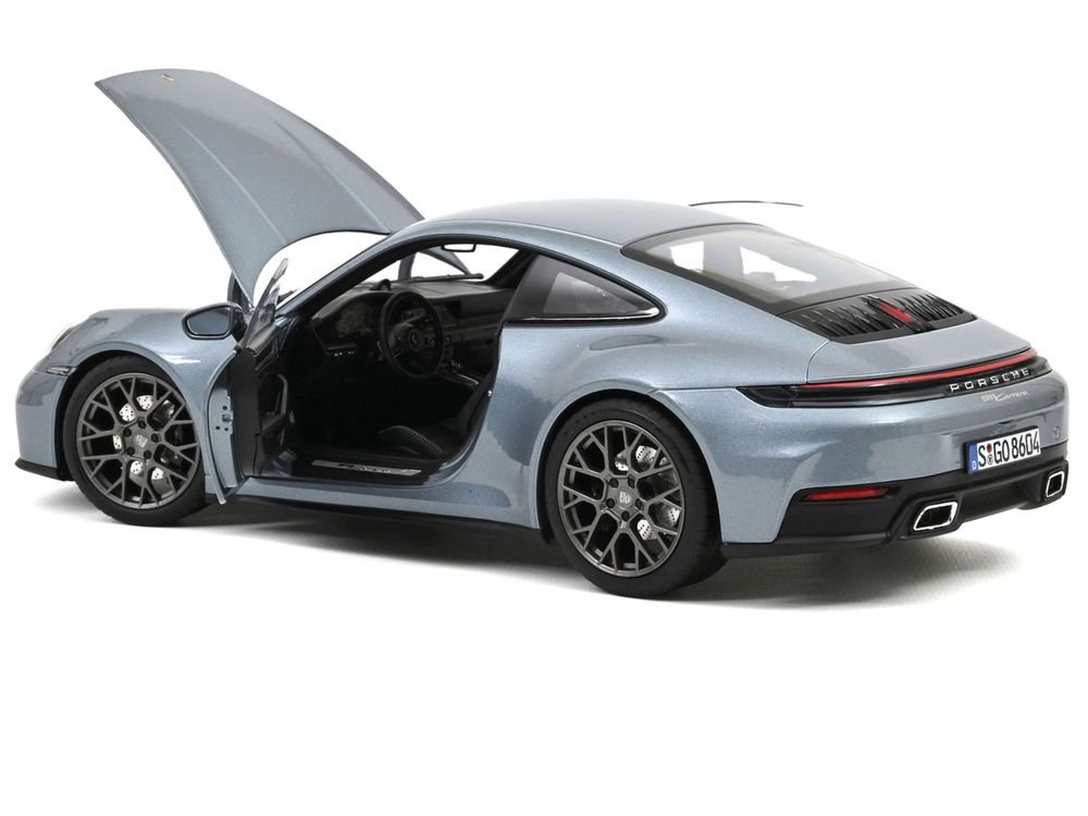 2024 Porsche 911 Carrera Polar Silver Metallic 1/18 Diecast Model Car by Norev view 2