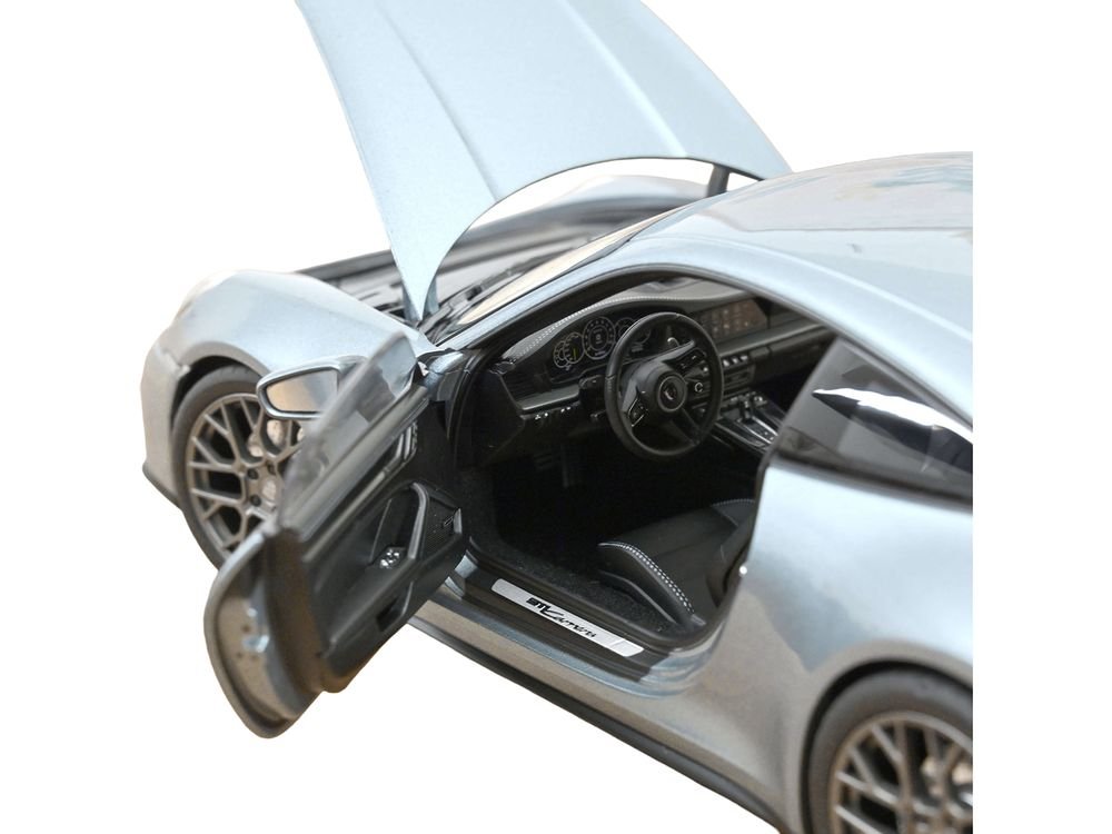 2024 Porsche 911 Carrera Polar Silver Metallic 1/18 Diecast Model Car by Norev view 4